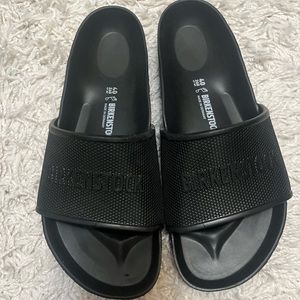 Black Birkenstock slides